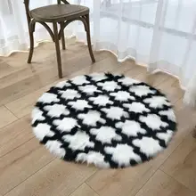 Мягкий круглый ковер с модным геометрическим принтом для дома, ковер для гостиной/спальни, 90 см, напольные ковры, прикроватный коврик для детской комнаты, Декор