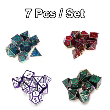 

7Pcs Zinc Alloy Polyhedral Dice Polyhedral Game Dice for RPG Dungeons and Dragons DND RPG MTG D4 D6 D8 D10 D12 D20 Table Game