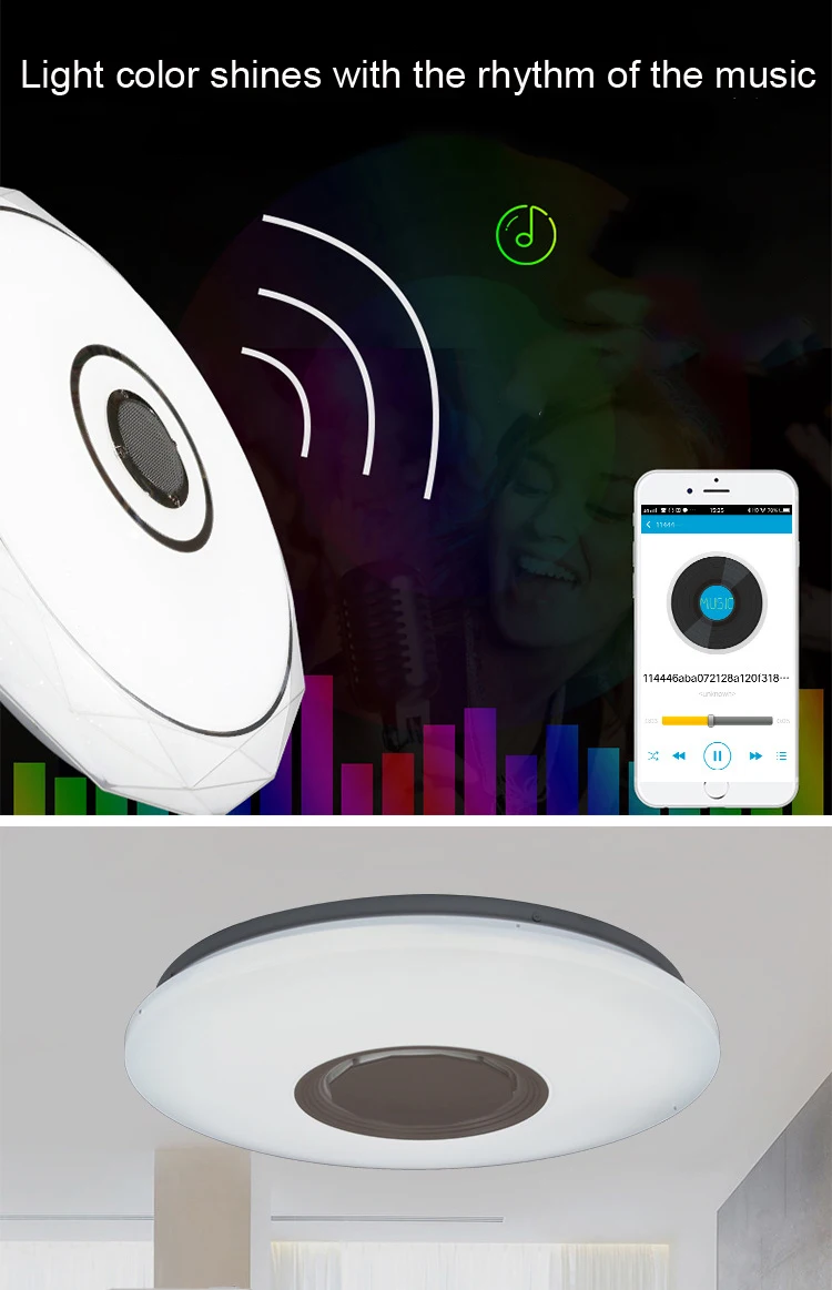 Умный Wifi современный светодиодный потолочный светильник для дома Lighting 36 Вт приложение Bluetooth музыкальный потолочный светильник лампа для спальни умная потолочная лампа