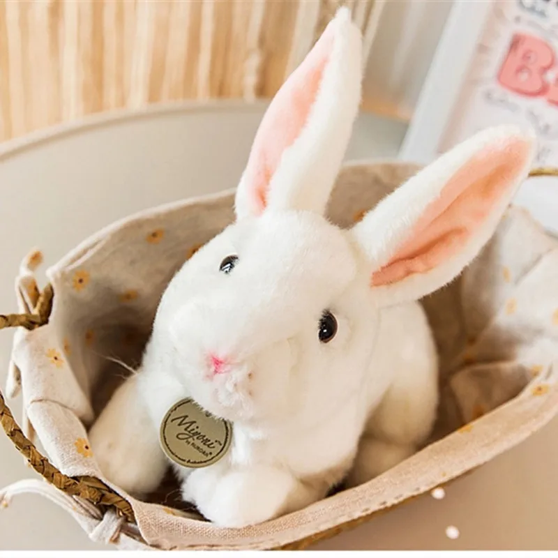 

new lifelike cute Simulation rabbit bunny pretty decorate good quality soft white Soothing doll christmase birthday gift
