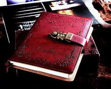 Retro password book notebook student office diary with lock new hand ledger cheap thick book
