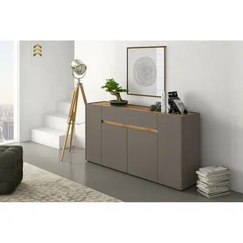 

Dorida-Modern Sideboard mobile sideboard multi space 4 doors 1 drawer seating stay Taupe