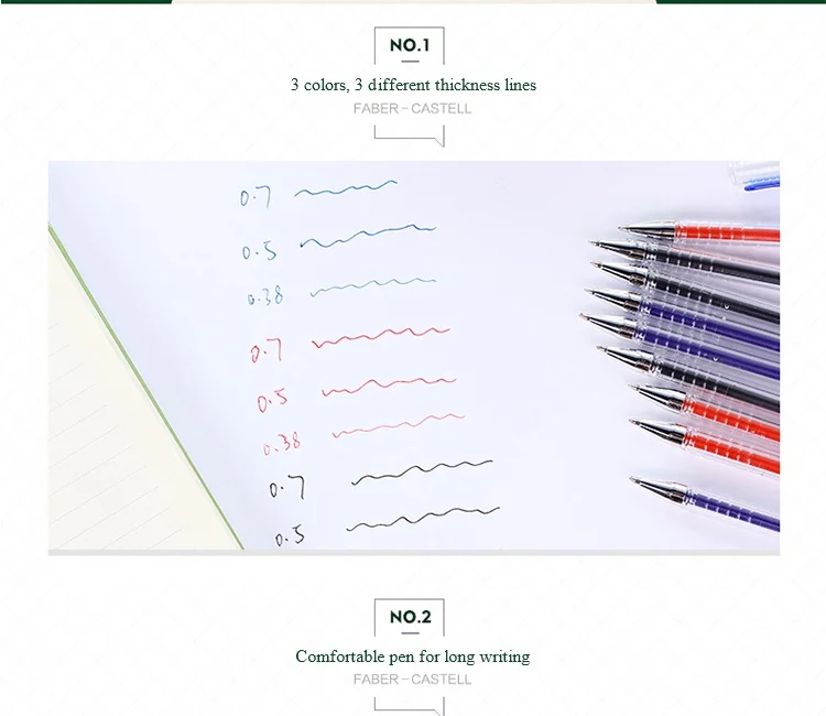 Faber Castell чернила для гелевой ручки черный/красный/синий 0,38/0,5/0,7 мм записи экзамен запасные, офисные и школьные принадлежности канцелярские эко гелевых ручек