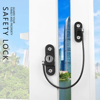 安い 盗難防止ドアチェーン安全ベビー窓ロックホームドアラッチロック子供保護ロック窓リミッタセキュリティロック