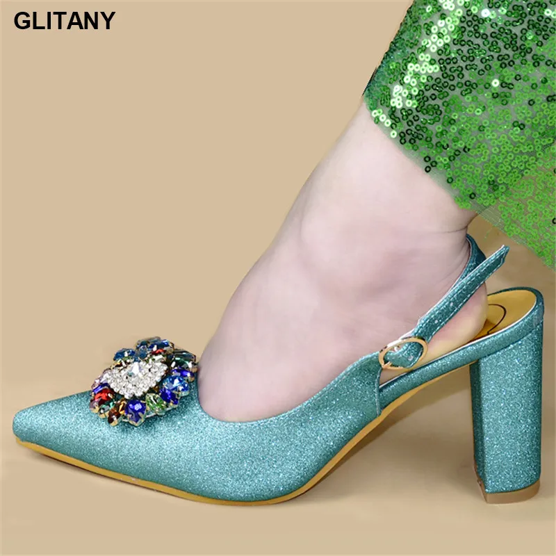 2020 г. специальное поступление свадебные туфли бирюзового цвета нигерийская