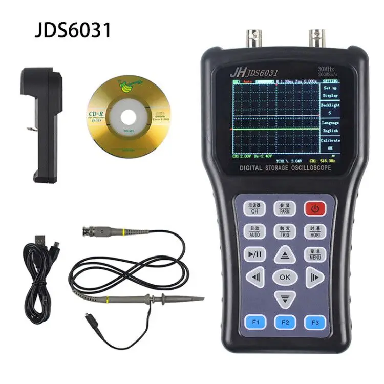 Портативный цифровой осциллограф портативный осциллограф Jinhan JDS6031 1CH 30 м JDS6052S 2CH 50 м 200MSa/S 5 языков - Цвет: JDS6031 US Plug