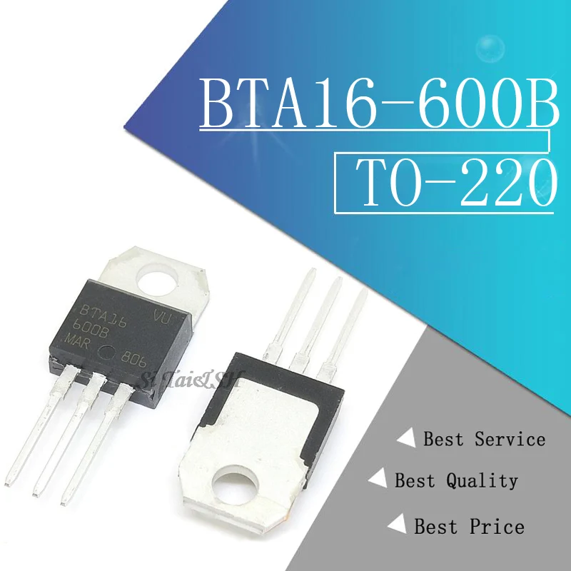10 шт. BTA16-600B TO-220 BTA16-600 TO220 16-600B BTA16 600V 16A TRIACS Новый и оригинальный | Электронные