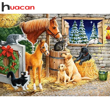 

Huacan 5d Diamond Painting Animal Horse Full Square/Round Drill Diamond Embroidery Cross Stitch Mosaic Home Decor