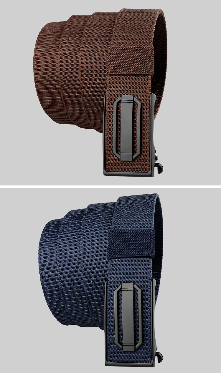 mens brown leather belt Men's canvas belt high quality nylon alloy buckle leisure sports belt automatic buckle 125cm high quality unisex leather belt price