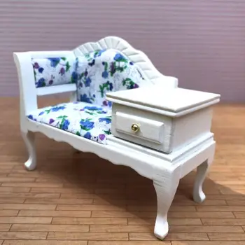 

Mini Living Room Sofa with Drawer Cabinet Furniture Model 1/12 Dollhouse Decor Living Room Sofa With Drawer Cabinet