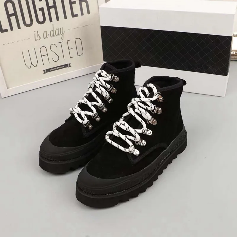 Женская обувь; женские ботинки; Botas Mujer; ботильоны на толстой подошве; Zapatos De Mujer; женские ботинки на плоской подошве с круглым носком; scarpe donna - Цвет: AS SHOW