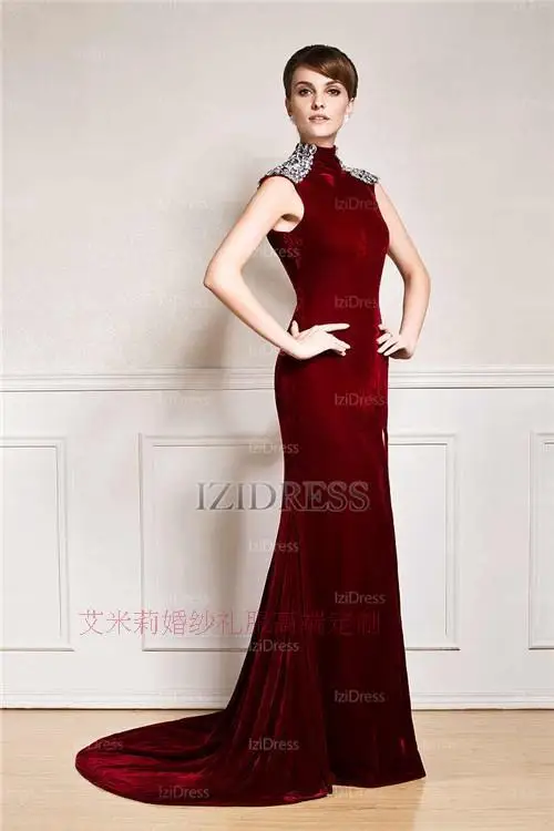 Robe de soiree, новинка, модное сексуальное длинное платье с открытой спиной и высоким воротом, вечернее элегантное платье с кристаллами для матери невесты