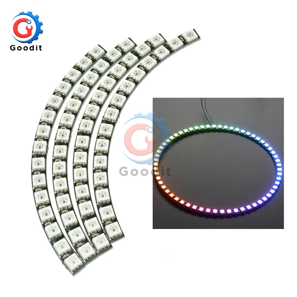 Беспроводное управление Wi Fi модель ESP8266 ESP 01 WS2812B 12 16 24 60 LED s 5050 RGB светодиодный