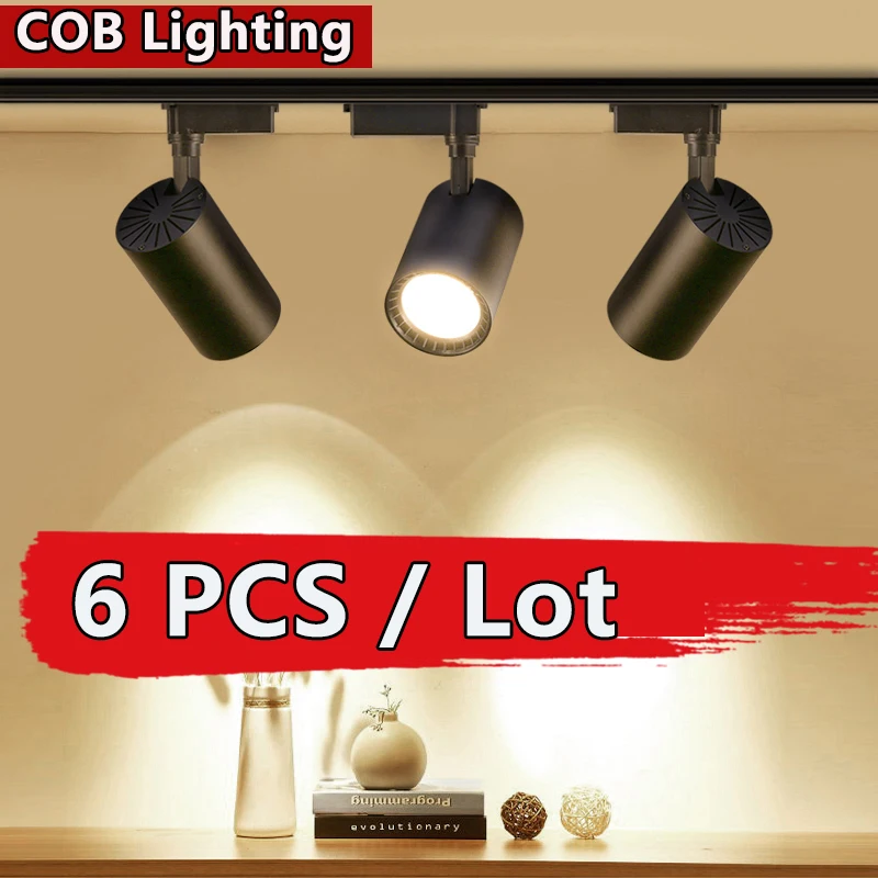 COB Led Track Light Fixture 220V Track Lamp Rail Spotlight 12W 20W 30W 40W Indoor Track Lighting Wall lamp For Clothing Store