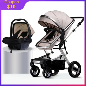 

Newborns baby strollers 2 in 1 for the child Winter summer baby carriages with bebe car seat infant cradle gifts free delivery