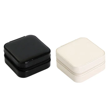 

Jewelry Box Zipper Leather Storage Organizer Jewelry Holder Packaging Display Travel Jewelry Case Gift Boxes