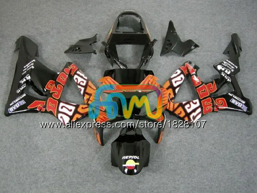 No. 10 Корпус для HONDA CBR900RR CBR 929RR 929 900 RR CC 900RR 00 01 107BS. 0 CBR900 RR CBR929 RR CBR929RR 2000 2001 обтекателя Repsol серебристый - Цвет: No. 10