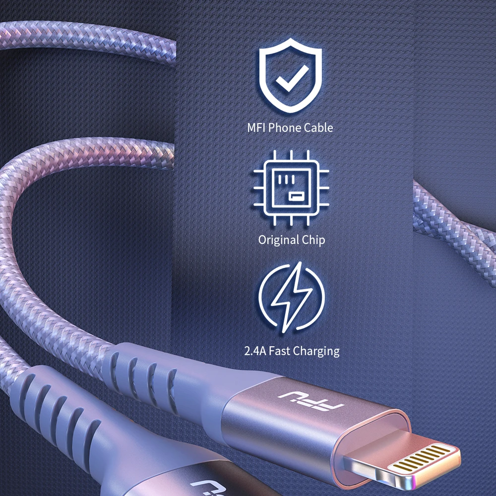 FPU MFi кабель USB с подсветкой для iPhone 11 Pro Max XR XS X Быстрая зарядка данных провод шнур для iPhone 8 7 6s Plus iPad зарядное устройство кабель