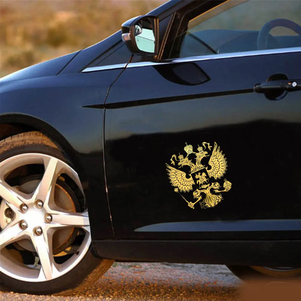 3D Автомобильная наклейка Gold Crests of Россия никелевая Металлическая наклейки для