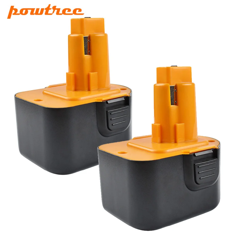 Powtree For Black&Decker Firestorm 12V 3000mAh PS130 Power tool battery Replaceable PS130A A9275 A9252 HP331 HP331K-2 HP331K2 - Цвет: Two Pack