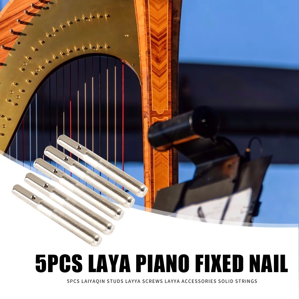 

5pcs Heptachord Fixed String Screws Pins Small Harp 7/10 String Fixed Pin Nails Musical Stringed Instrument Supplies