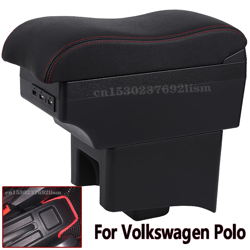 

Armrest Box For Volkswagen VW Vento Polo V 2009-2020 Polo Vivo Center Centre Console Storage accessories double raised with USB