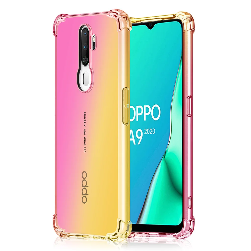 Для oppo A9 чехол для телефона двойной градиент цвета кристально чистый противоударный защитный чехол для oppo A5 чехол
