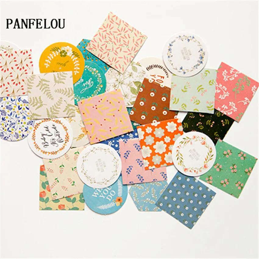 Quality 1bag=40PCS floral The sealing paste adhesive paper stickers Hand account Scrapbooking DIY Album book cards | Дом и сад