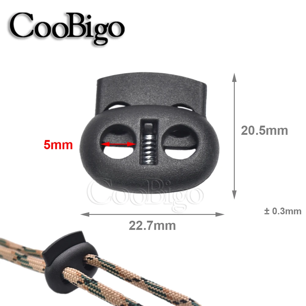 Description Picture 4 of item20pcs Plastic Stopper Cord Lock Bean Toggle Clip Apparel Shoelace Sportswear Rope Lanyard Accessories Mixed Colorful 5mm Hole