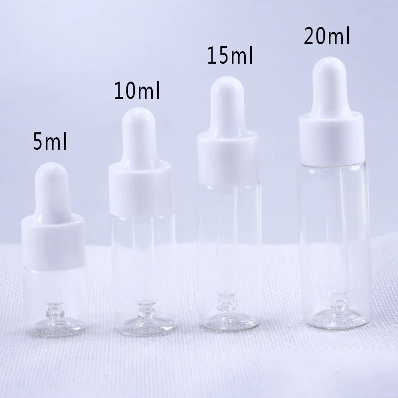 5ml 10ml 15ml 20ml 투명한 Dropper 유리 아로마 테라피 액체 에센셜 마사지 오일 피펫 리필 용 병 블랙 코브