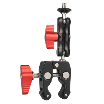 

AM05-Multi-Function Ball Head Clamp Ball Mount Clamp ic Arm Super with 1/4inch-20 Thread for Camera Cage Rig Monitor