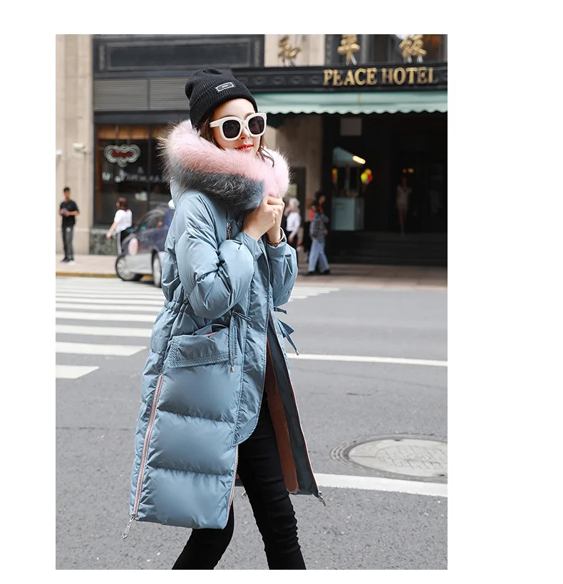 Factory Winter Hcnl18133 with Genuine Fur Collar Korean-style Women's Fashion Hooded down Jacket