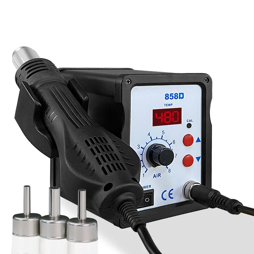 Hot Air Gun 858D BGA Rework Solder Station Blower Hair Dryer Hairdryer Soldering Heat Gun 220V 110V For SMD SMT Welding Repair images - 6