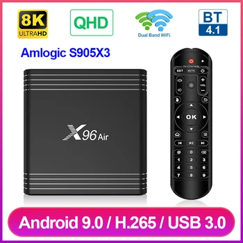 

QHDTV X96 Air Android 9.0 TV Box Amlogic S905X3 Quad Core X96Air 4K 8K Media Player 4GB 64GB QHD Smart TV Box