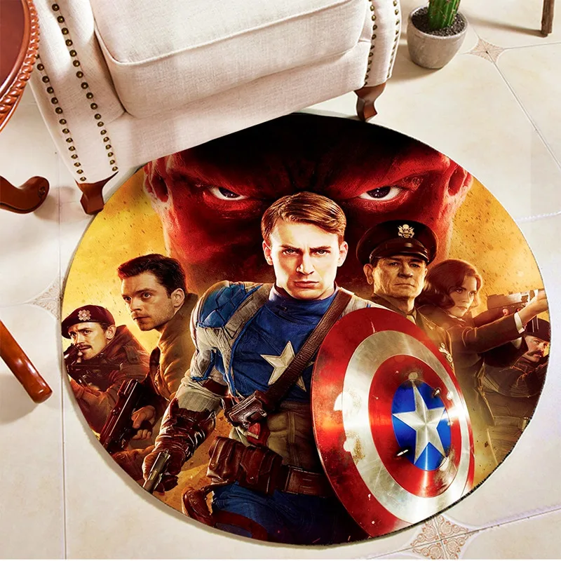 Круглый ковер Капитан Америка iIron Man Hero, коврик для двери, коврик для дома, ковер для гостиницы, гостиной, Противоскользящие коврики - Цвет: Style 2