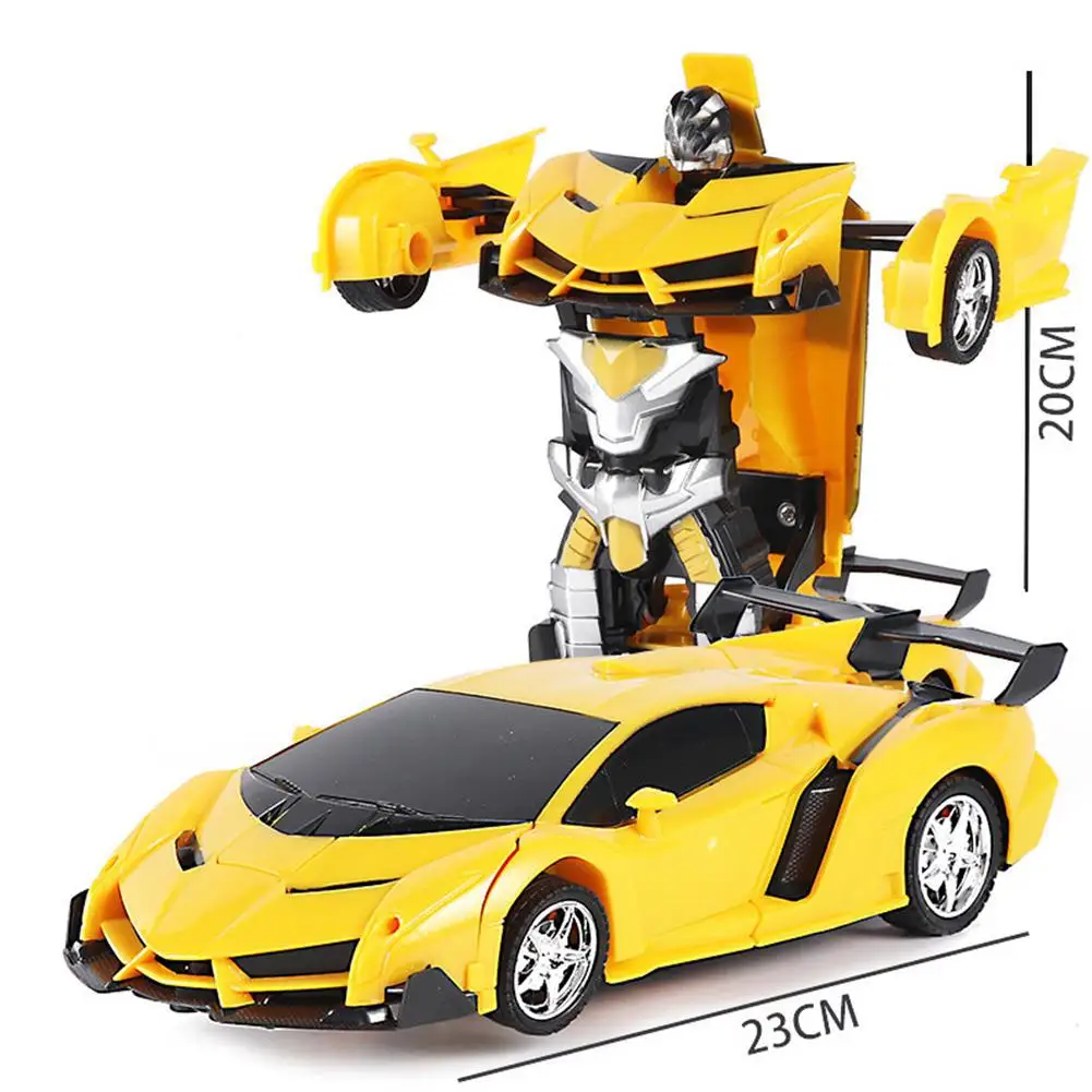 yellow TPFOCUS 1:18 имитационная модель автомобиля детский робот-трансформер RC автомобиль игрушки интеллектуальная развивающая машина машинки Рождественский подарок - Цвет: yellow