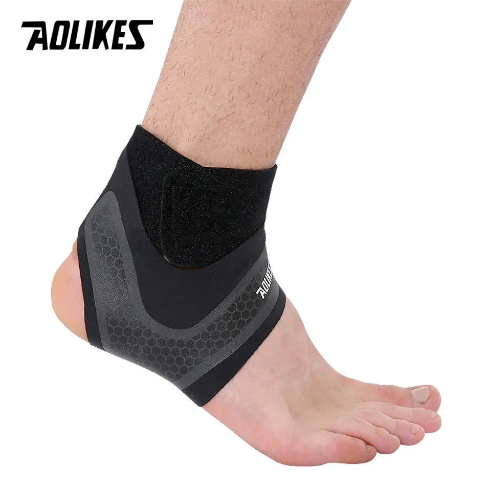AOLIKES 1 шт. Новая эластичная поддержка щиколотки Регулируемая из дышыщей ткани для лодыжки эластичная повязка для спортивной защиты растяжения травм пятки обертывание рукава