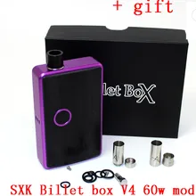 SXK заготовка коробка V4 60 Вт мод комплект 6,5 мл емкость DNA 60 чип USB порт Rev. 4 устройство Фиолетовый цвет катушки Nautilus адаптер с подарком