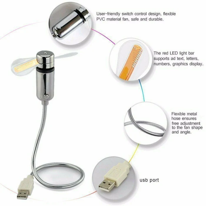 Мини-вентиляторы USB светодиодный часы с температурным портативным охлаждением для офиса дома путешествия K888