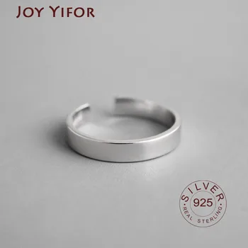 

Japan & Korea S925 sterling silver open ring personality smooth simple line plain student silver ring finger tail ring