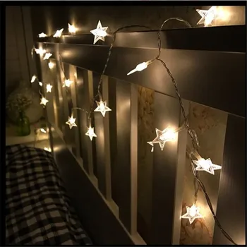 

2*AA Battery Operated 1.5m 10Led String Light Five-Pointed Star Party Wedding Holiday Lights Portable Bedside Decoration Lamp