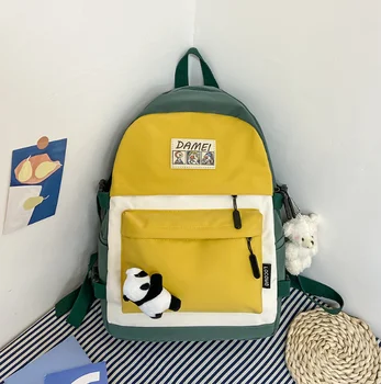 

College style backpack large capacity backpack tide men and women junior high school students schoolbag leisure backpack