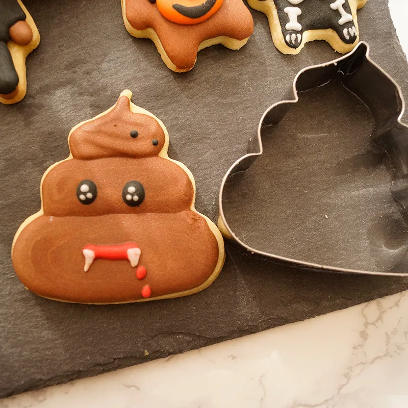 

New Stainless Steel Biscuit Mould Poop Shape Fondant Chocolate Cake Embossing Stencil Mold Biscuit Cute Mold Baking Tool