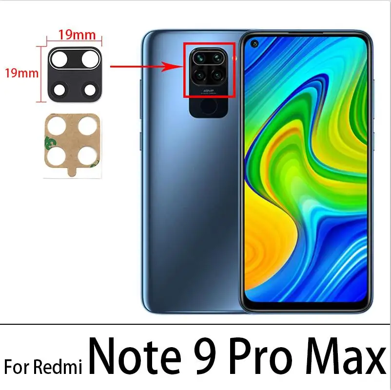 Стеклянный объектив задней камеры для Xiaomi A1 A2 Lite A3 Redmi 9 9A 9C 8 8A Note 7 8T 9S Pro Max с