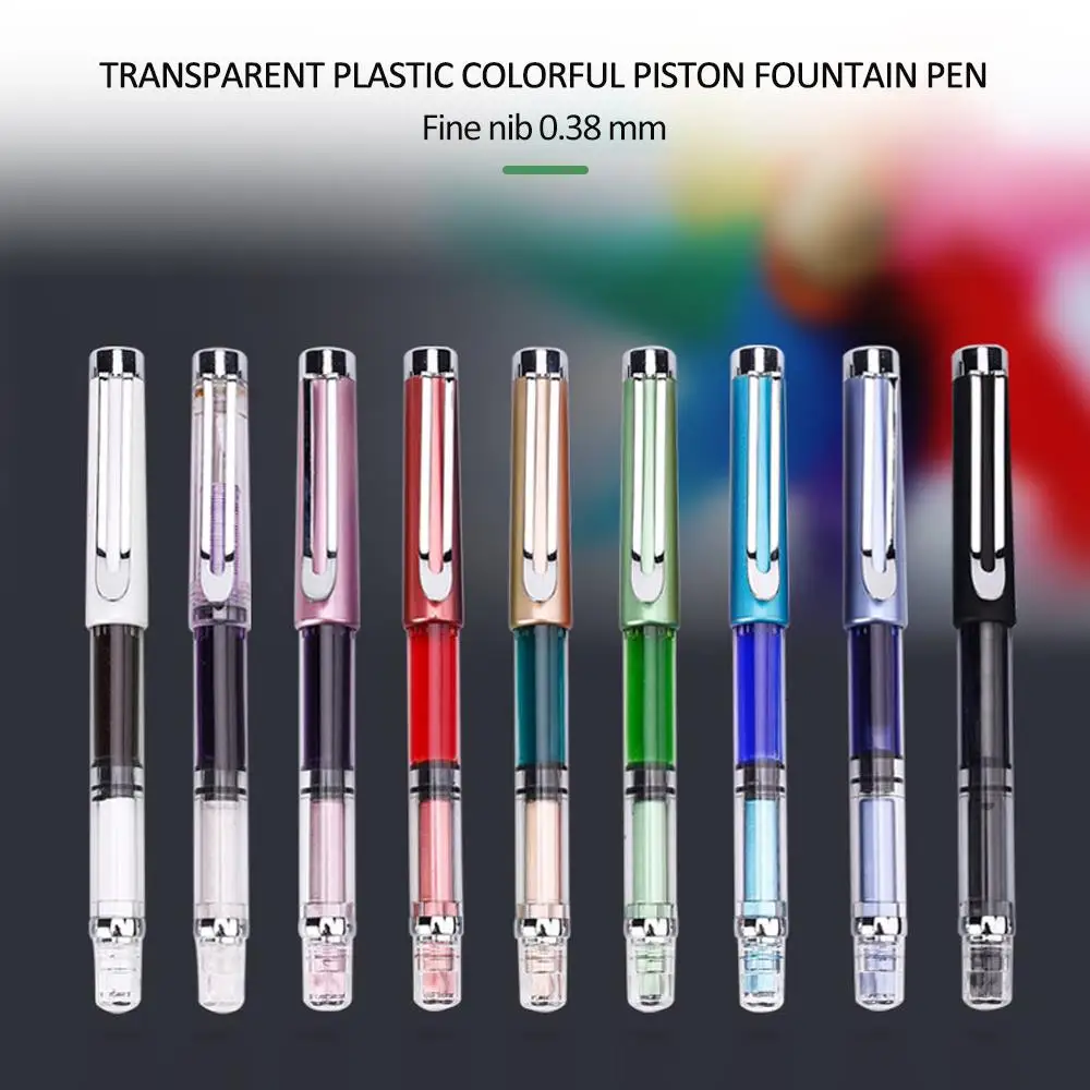 

WING SUNG 3008 9 Color 0.38/0.5mm Transparent Pick Transparent Fountain Pen Portable Gift Writing Office Fountain Pen Premium