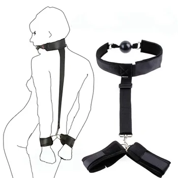Adult Games BDSM Bondage Set Thigh Sling Restraint  Handcuffs & Ankle Cuffs Enhance Erotic Sex Toys For Woman Couples Products 8