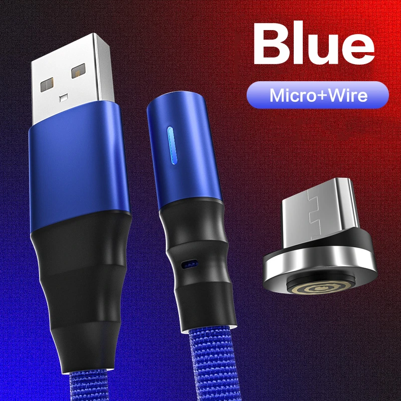 Магнитный Micro USB кабель для iPhone samsung Быстрая зарядка данных провод шнур магнитное зарядное устройство usb type C 1,2 m кабель для мобильного телефона - Цвет: For Micro Blue