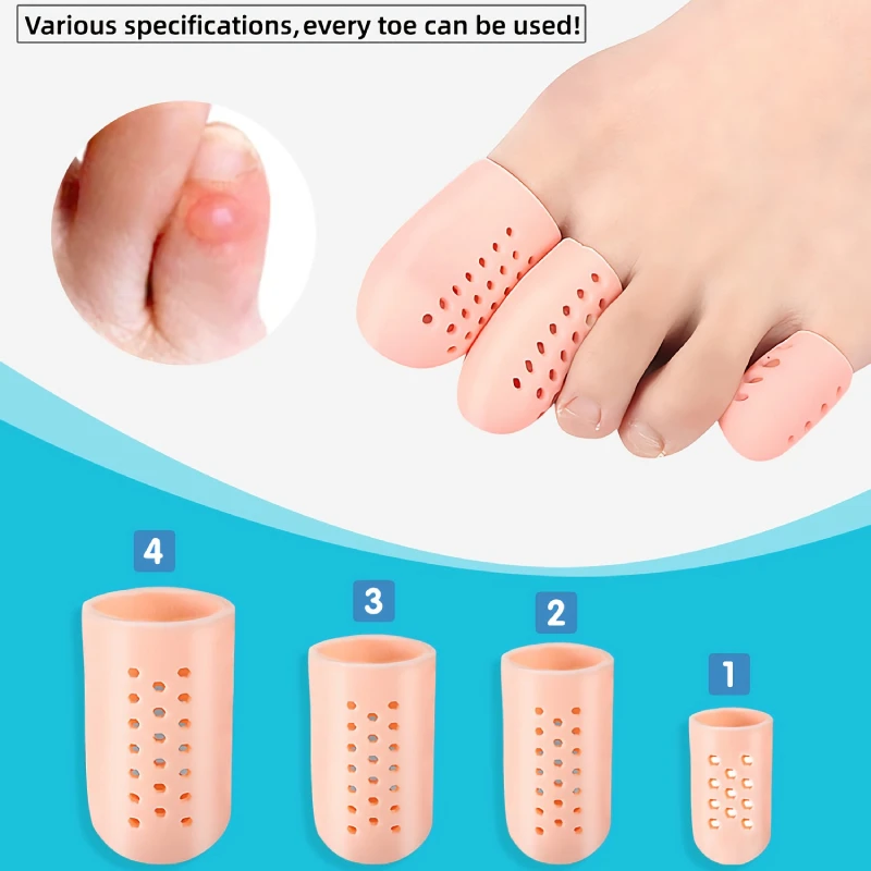 Finger Foot Care Toe Tube Protector Silicone Gel Bunion Corrector Separator Stretchers Corns Blisters Pain Relief 2pieces=1pair toe separators toe spreader toe corrector finger toe separator toe protectors