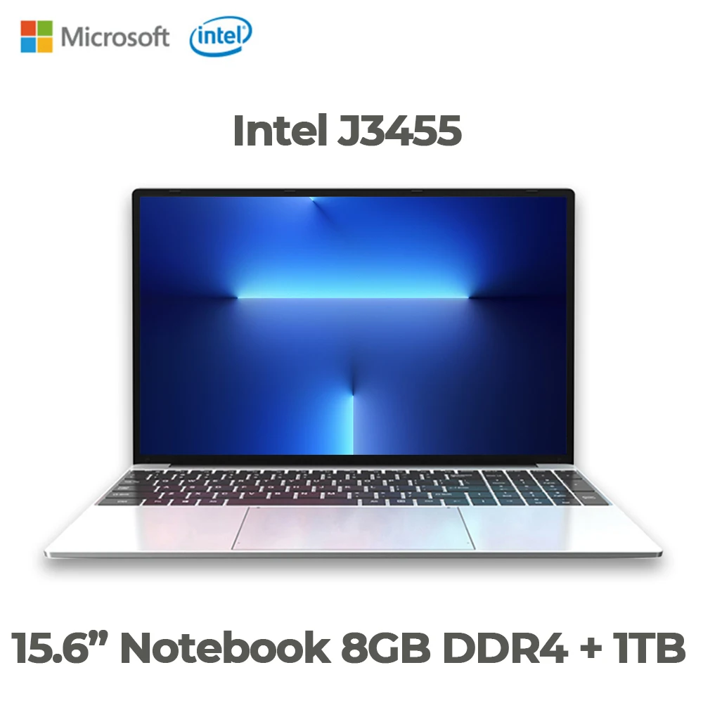 2022 Hot New 15.6 Inch Laptop Intel Celeron J3455 8gb Ram Ddr4 1tb Ssd Windows 10 Intel Laptop For Students Office Notebook Wifi - Laptops