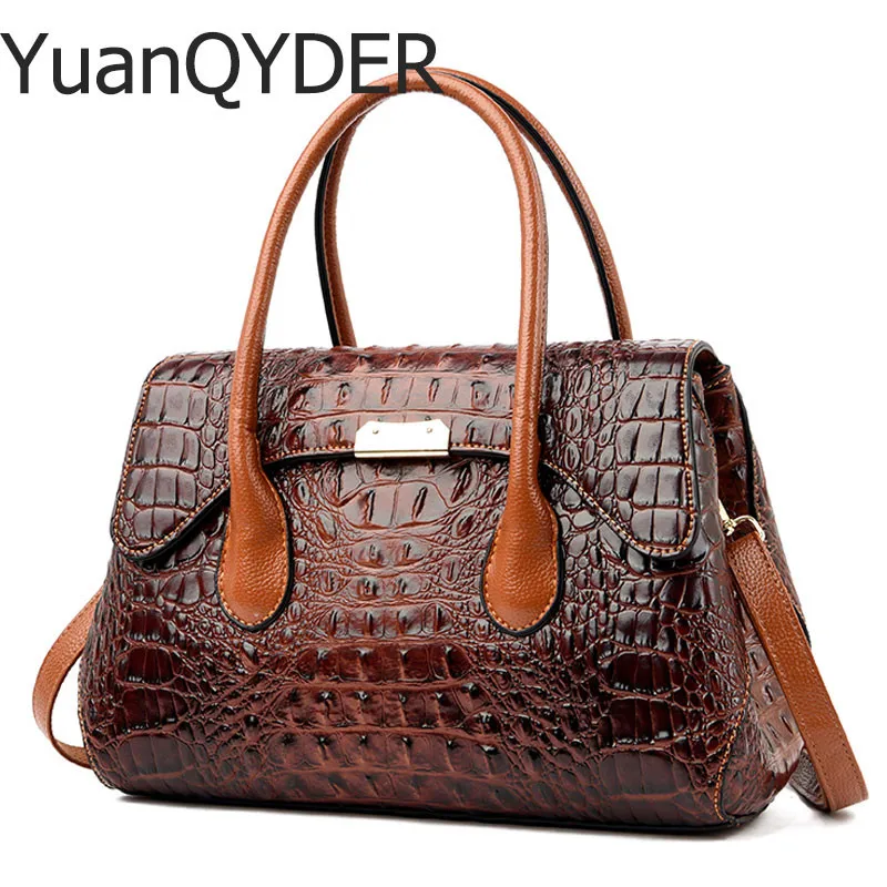 Брендовые классические женские сумки шопперы из натуральной крокодиловой кожи, роскошные женские сумки через плечо, дизайнерские сумки